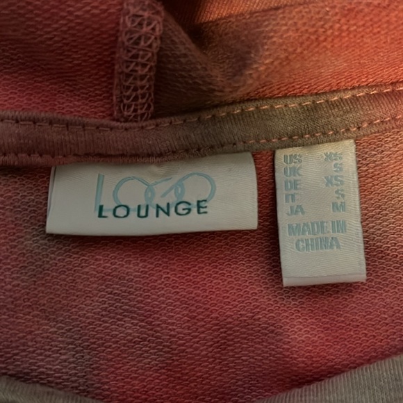 LOGO Lounge by Lori Goldstein - Tie-Dye VNeck Hoodie Hi-Low Hem - Pink - Picture 10 of 11